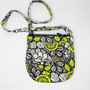 Vera Bradley Retired Citron Floral Crossbody Buckle Front Purse Bag